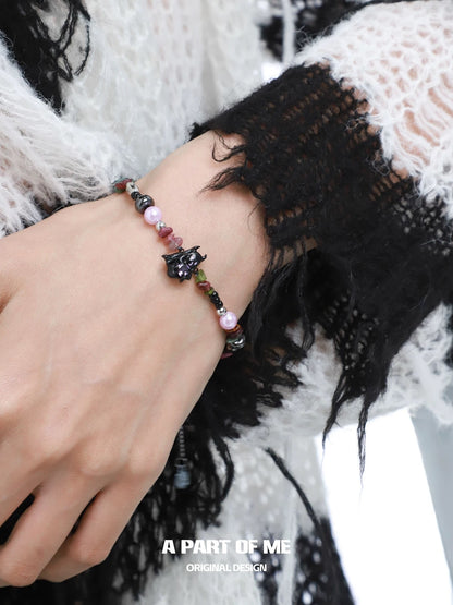 Candy Ghost Crystal Beads Trick or Treat Slider Bracelet