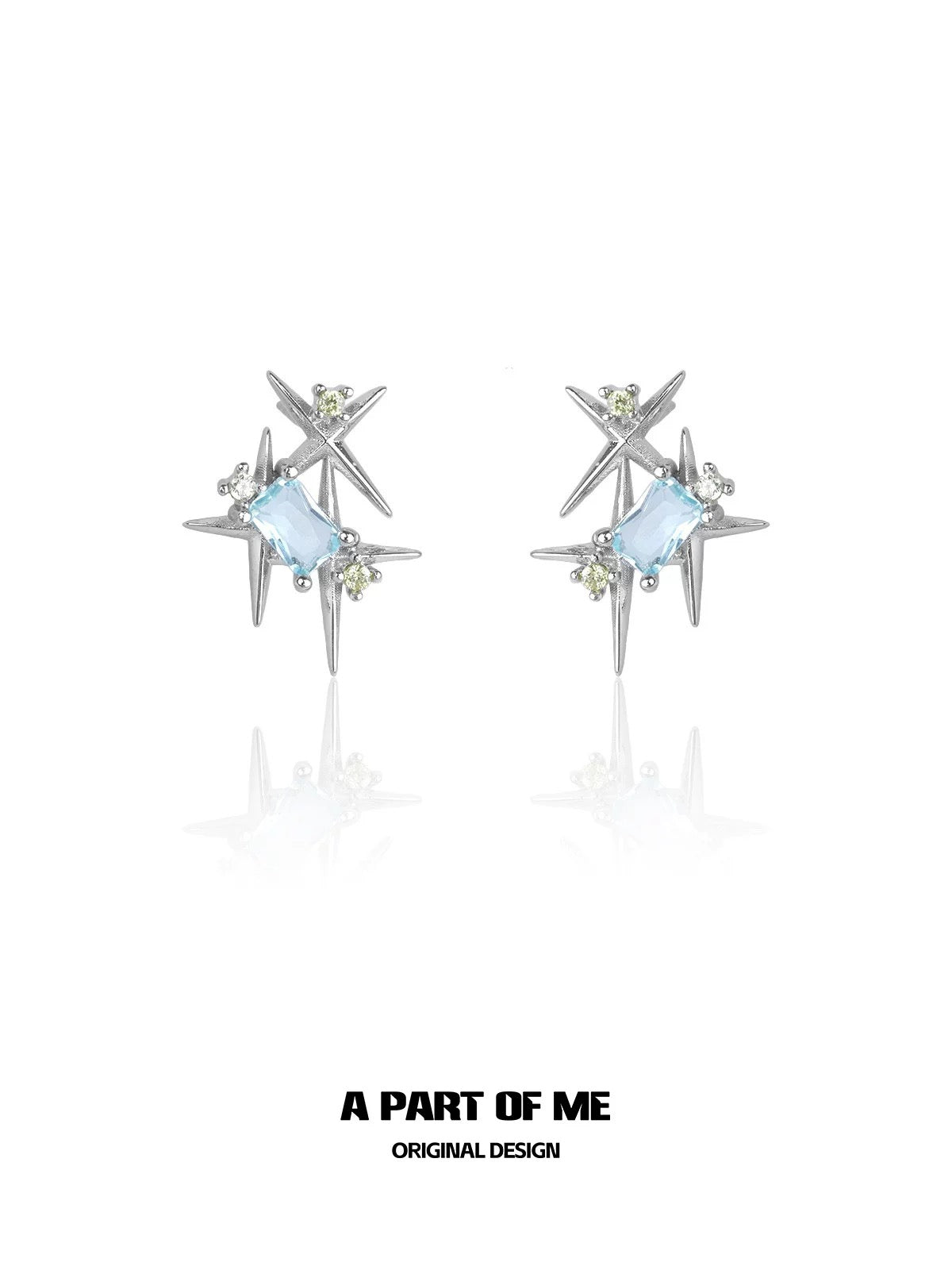 Colorful Galaxy 18K Platinum Plating Sparkling Stars Stud Earrings