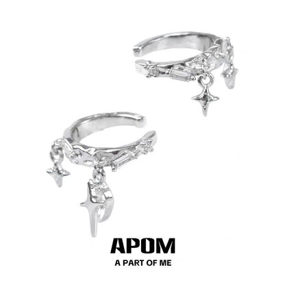 Sparkling 18K Platinum Plating Star Earcuff