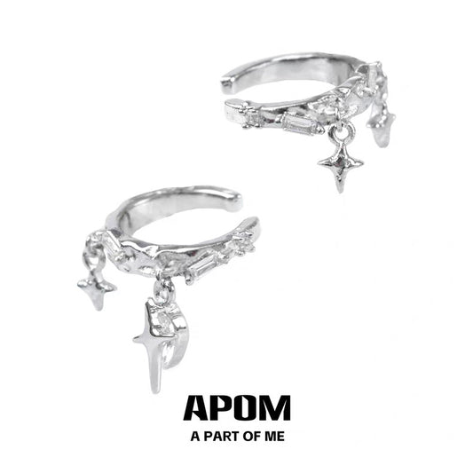 Sparkling 18K Platinum Plating Star Earcuff