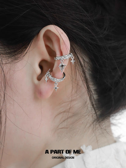 Sparkling 18K Platinum Plating Star Earcuff