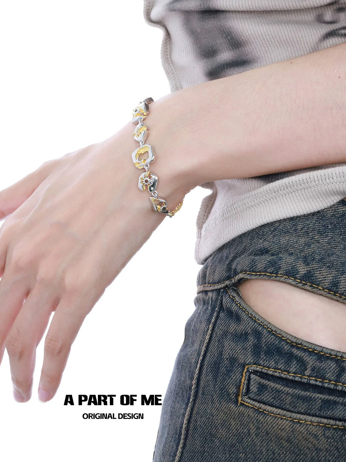 Sun & Moon 18K Platinum Plating Bracelet