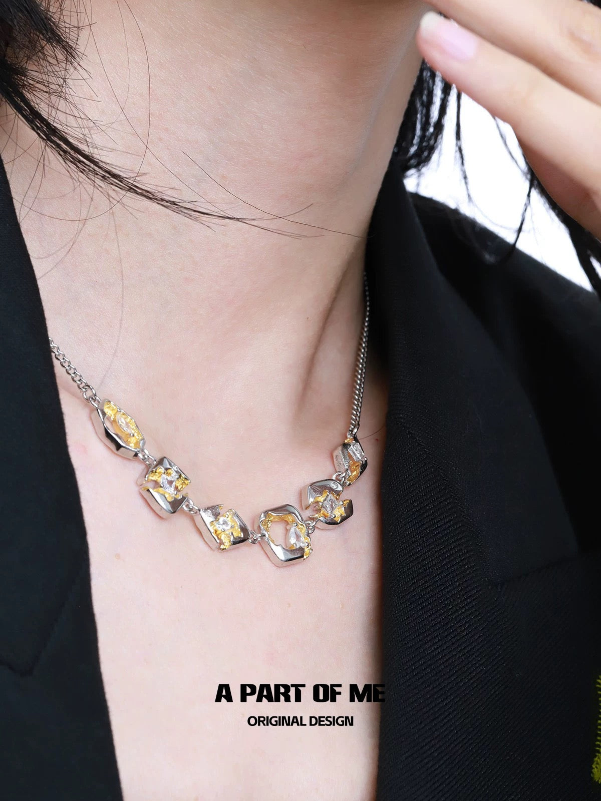 Sun & Moon 18K Platinum Plating Necklace