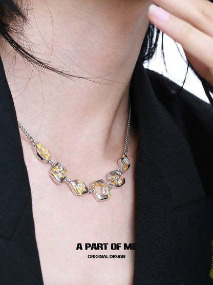 Sun & Moon 18K Platinum Plating Necklace