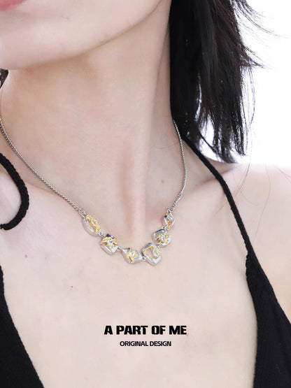 Sun & Moon 18K Platinum Plating Necklace