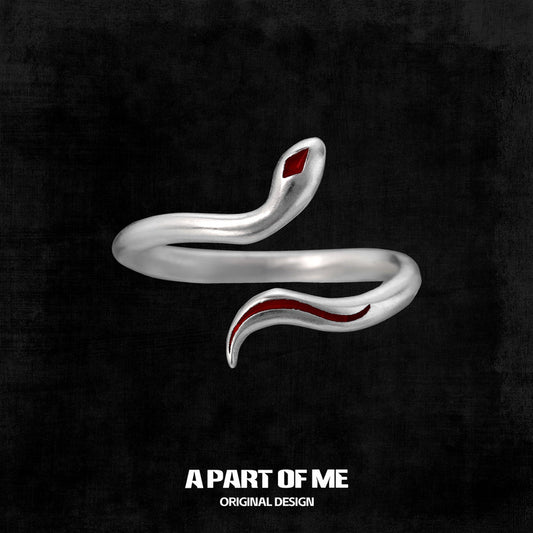Red Snake S925 Sterling Silver Snake Rings