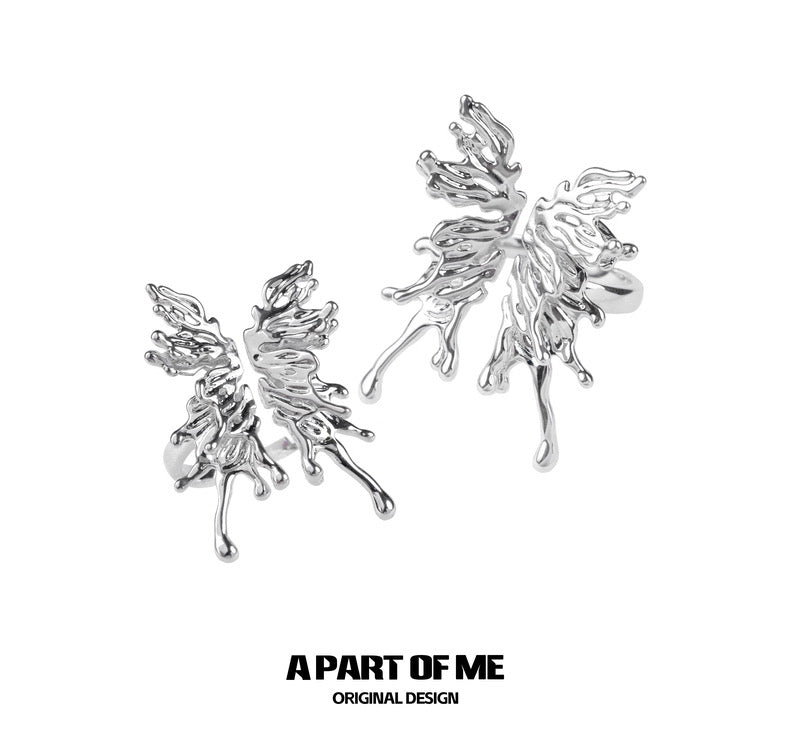 Fractured Wings 18K Platinum Plating Adjustable Ring