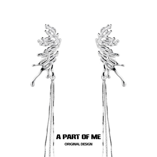 Fractured Wings 18K Platinum Plating Butterfly Earrings