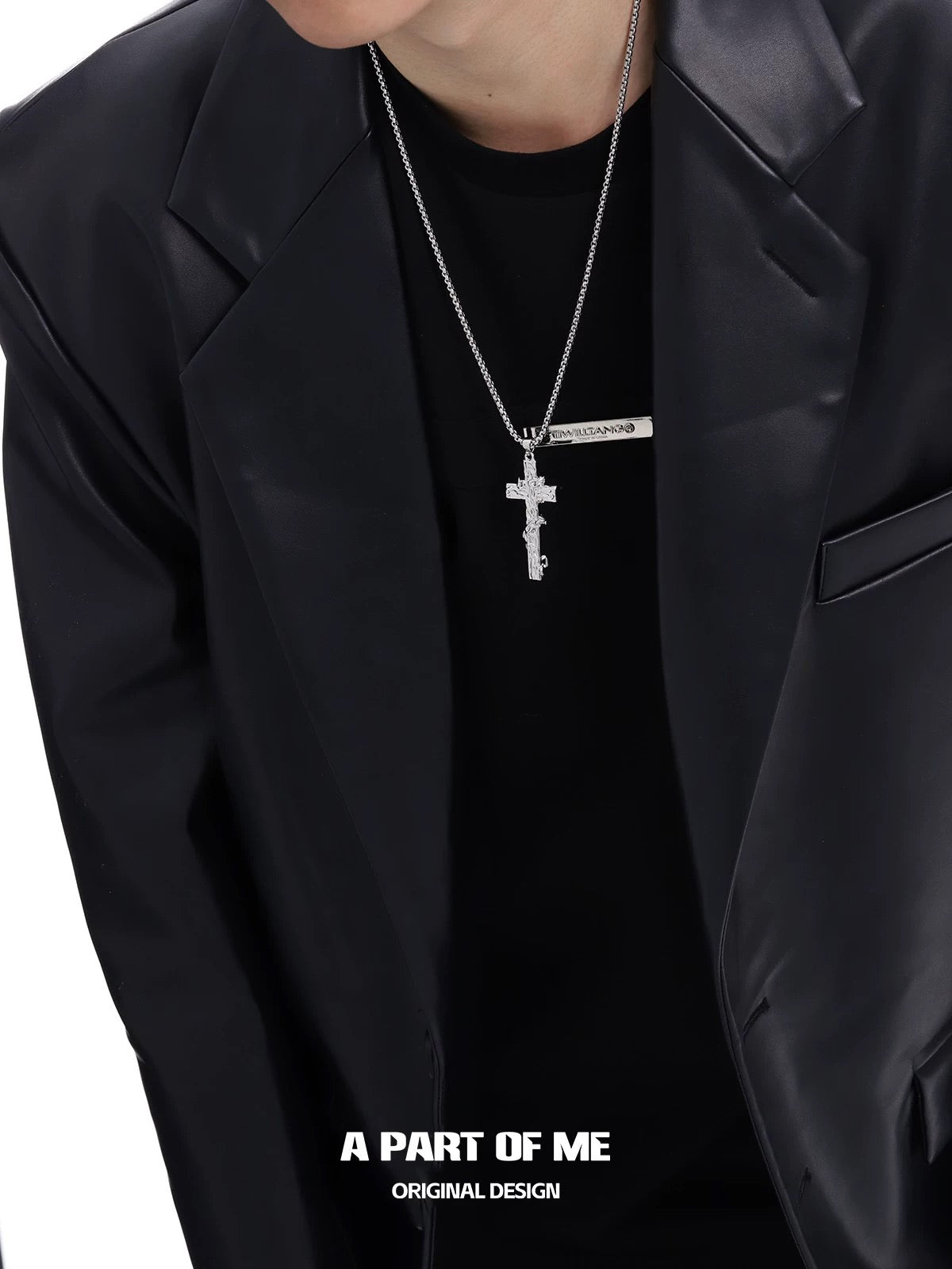 Redemption 18K Platinum Plating Cross with Thorn Vines Pendant Necklace