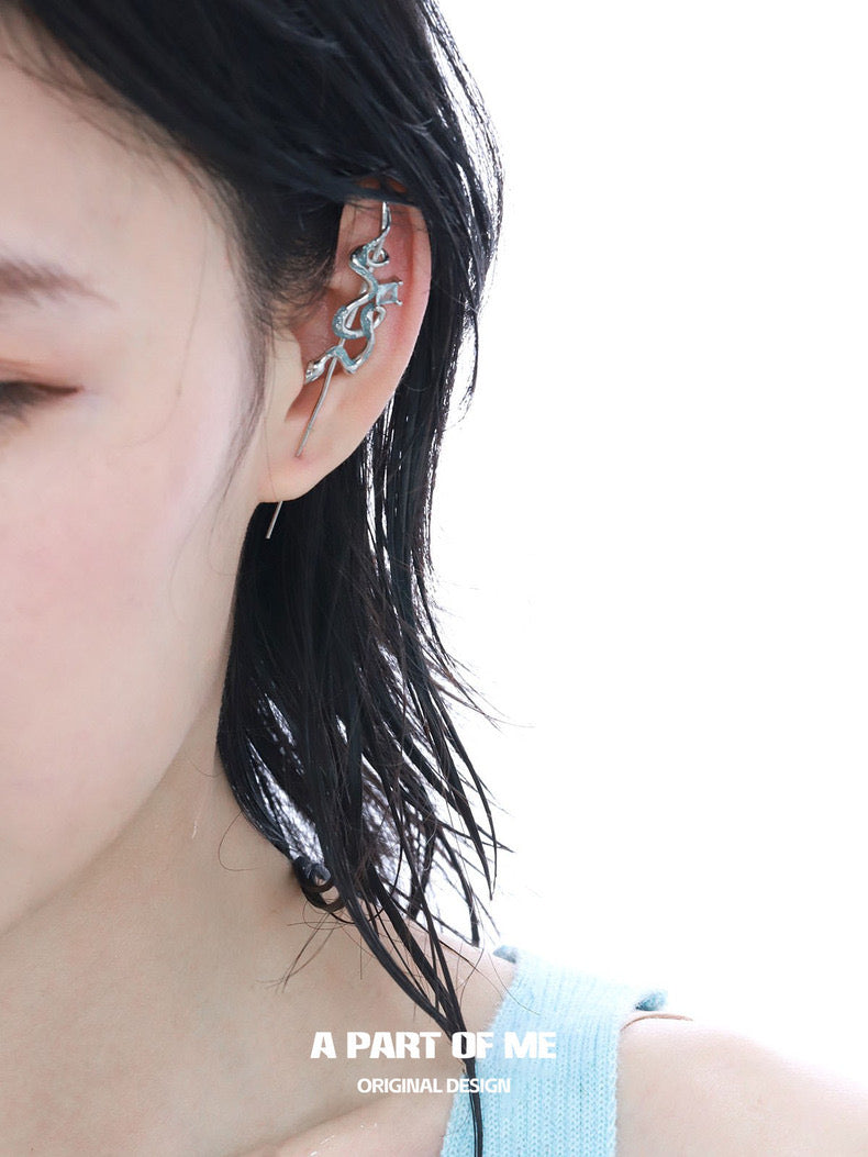 Ice Snake 18K Platinum Plating Snake Needle Earring