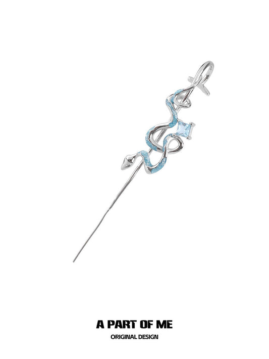 Ice Snake 18K Platinum Plating Snake Needle Earring