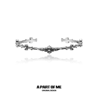 Iris S925 Sterling Silver Retro Style Bangle