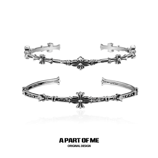 Iris S925 Sterling Silver Retro Style Bangle