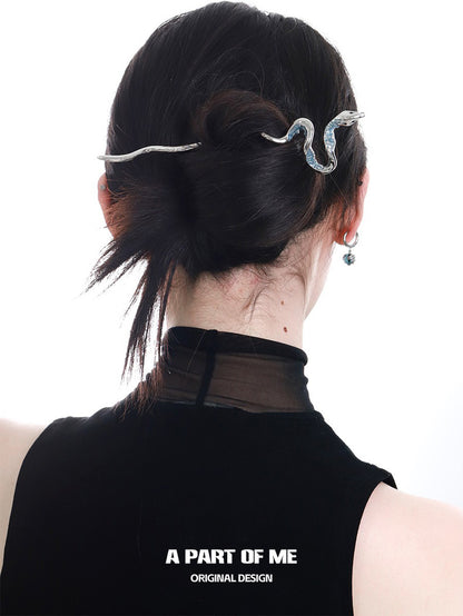 Ice Snake 18K Platinum Plating Detachable Tassel as Earring ＆ Hairpin