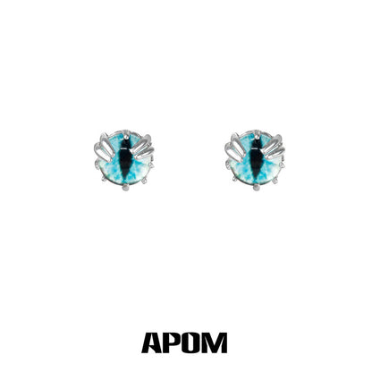Ice Snake 18K Platinum Plating Snake Eye Stud Earrings