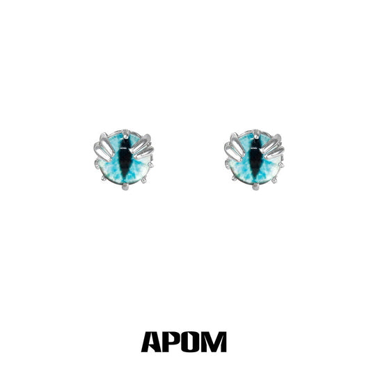 Ice Snake 18K Platinum Plating Snake Eye Stud Earrings