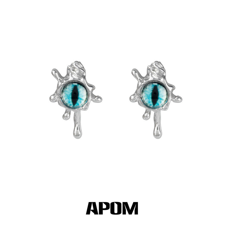 Ice Snake 18K Platinum Plating Snake Eye Stud Earrings