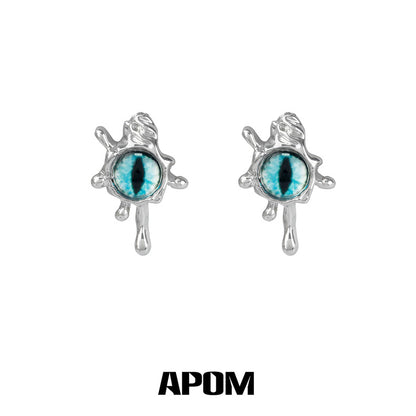 Ice Snake 18K Platinum Plating Snake Eye Stud Earrings