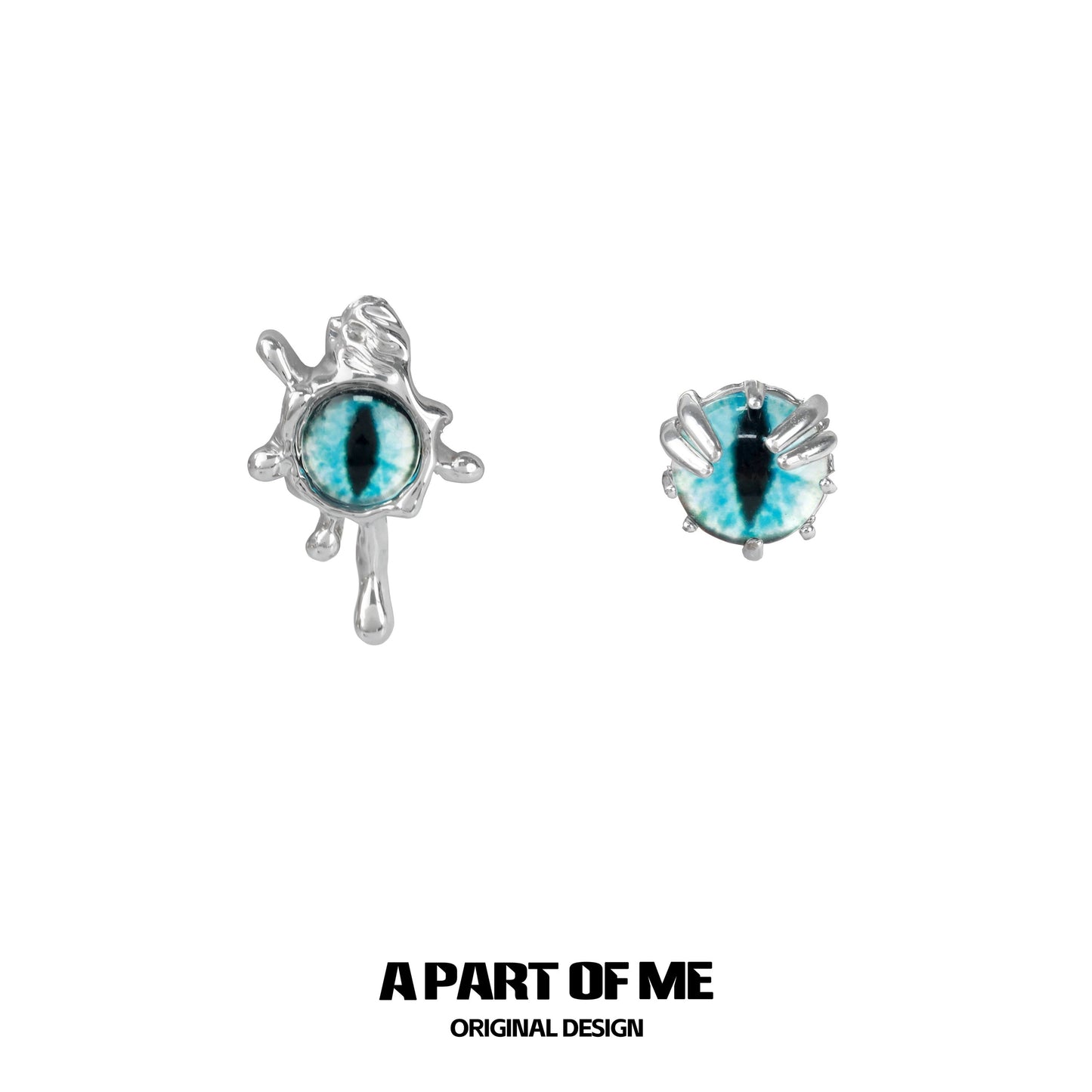 Ice Snake 18K Platinum Plating Snake Eye Stud Earrings