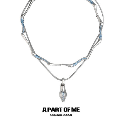 Ice Snake 18K Platinum Plating Snake Pendant Choker & Necklace