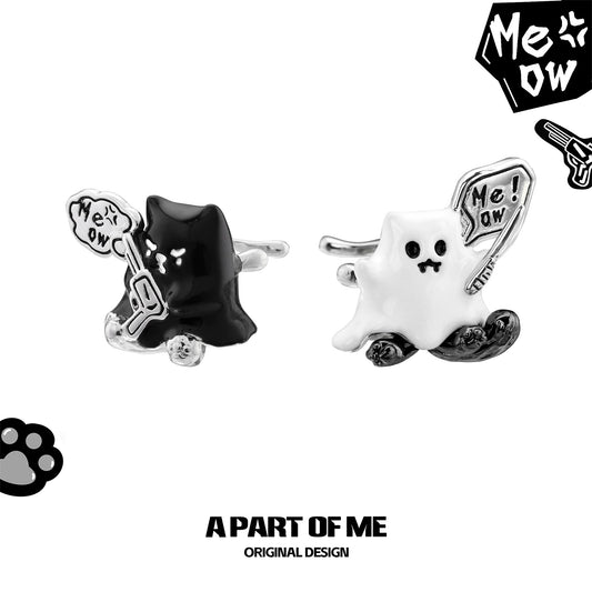 Ghost Kitten 18K Platinum Plating Earcuffs
