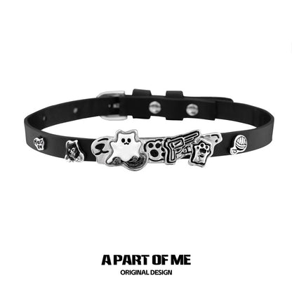 Ghost Kitten 18K Platinum Plating Cat Choker & Necklace