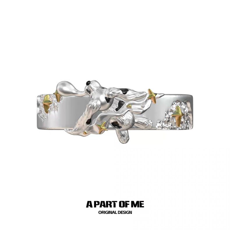 Sleepy Cat & Dog S925 Sterling Silver Rings