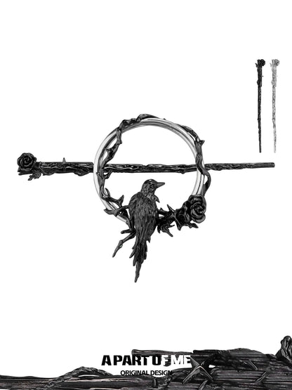 Crow 18K Black Gold Plating Hairpin
