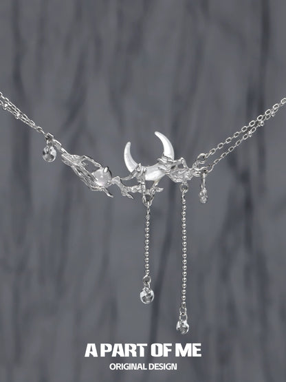 Sunrise & Moonset S925 Sterling Silver White Agate Natural Shell Necklace