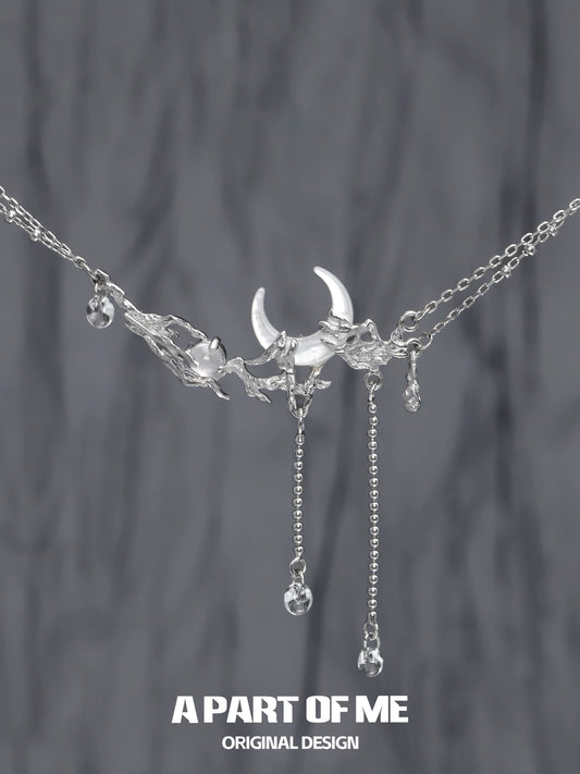 Sunrise & Moonset S925 Sterling Silver White Agate Natural Shell Necklace