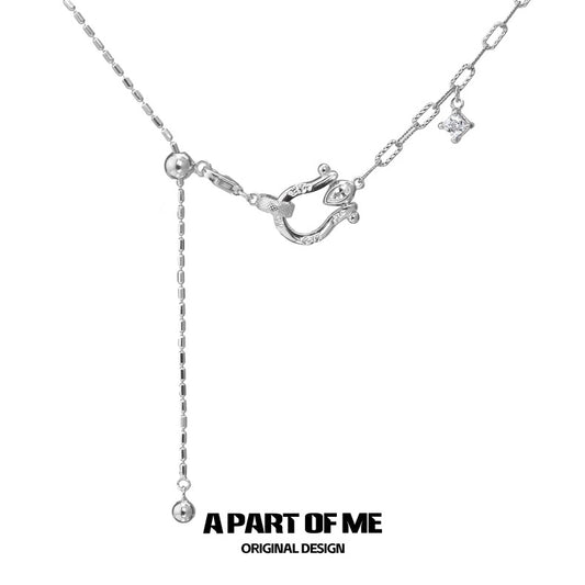 Horseshoe Buckle S925 Sterling Silver Lariat Necklace