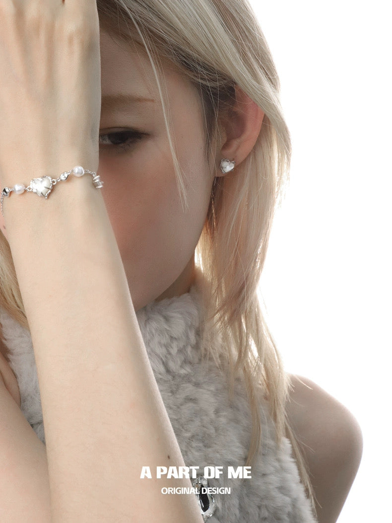 Heart of The Sea S925 Sterling Silver Natural Shell Slider Bracelet