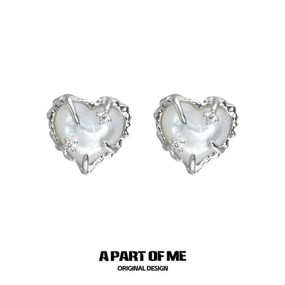 Heart of The Sea S925 Sterling Silver Natural Shell Earrings