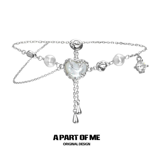 Heart of The Sea S925 Sterling Silver Natural Shell Slider Bracelet