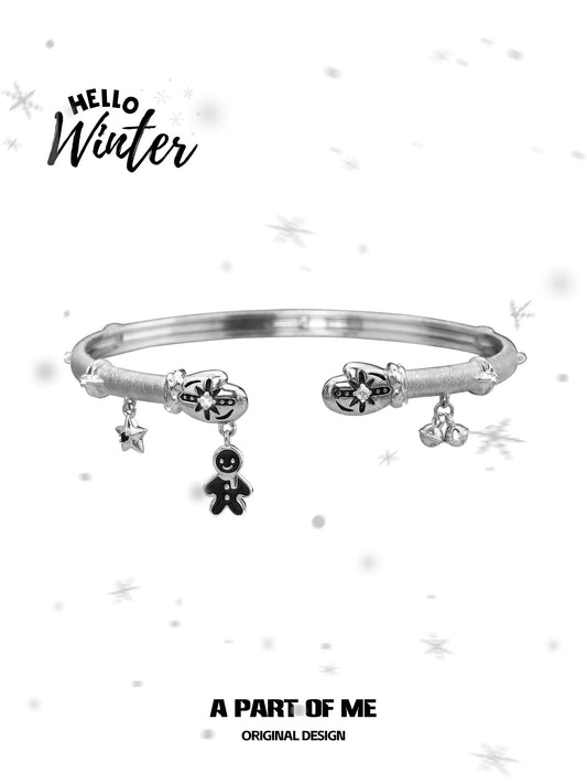 Gingerbread 18K Platinum Plating Hello Winter Bangle