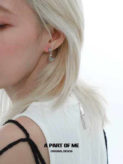 Mercury Collection 18K Platinum Plating Crystal Glass Dangle Stud Earrings