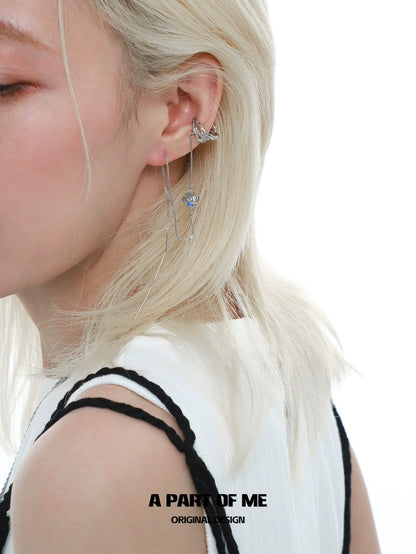 Mercury Collection 18K Platinum Plating Crystal Glass Earring