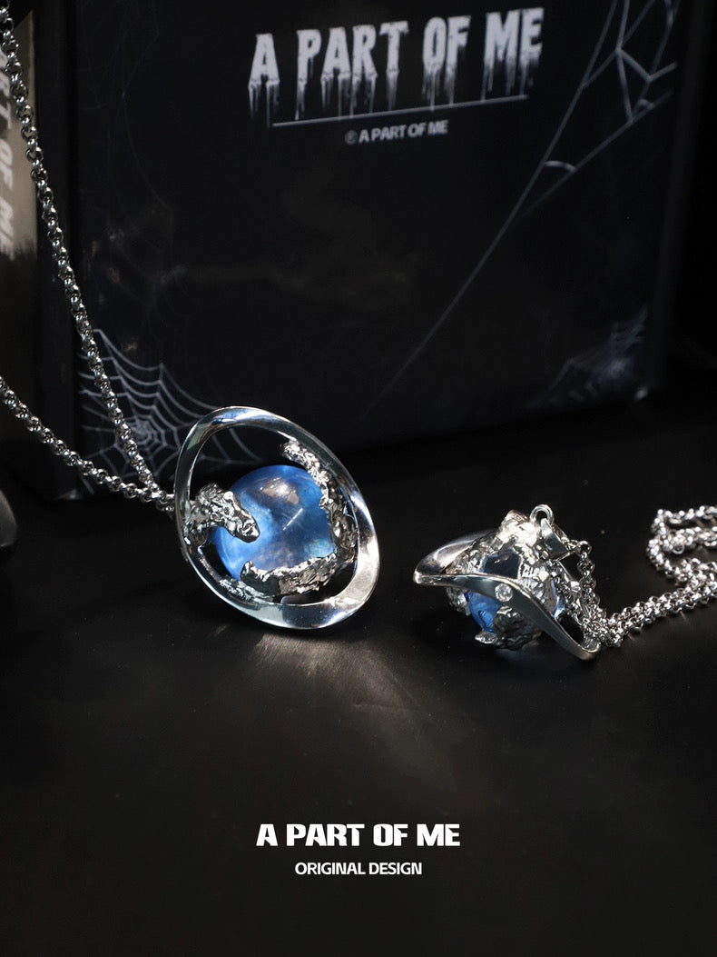 Mercury Collection 18K Platinum Plating Crystal Glass Pendant Necklace