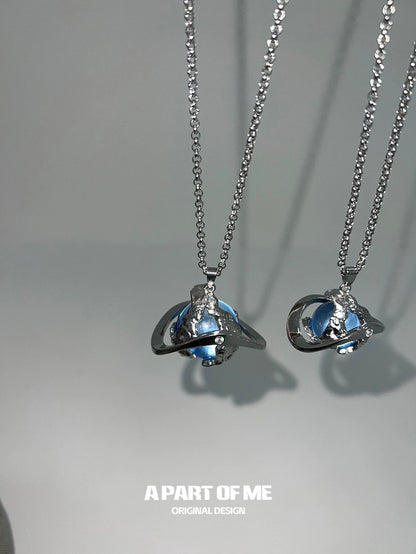 Mercury Collection 18K Platinum Plating Crystal Glass Pendant Necklace