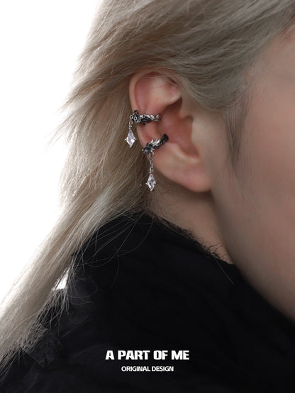 Dove & Crow 18K Platinum Plated Feather Ear Cuffs