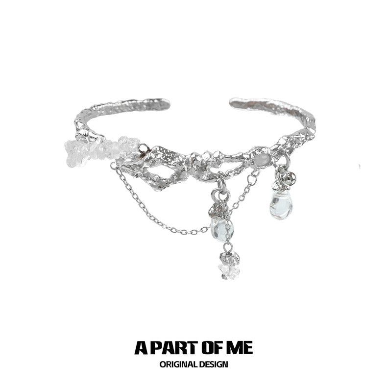 Wind Chime 18K Platinum Plating Crystal Glass Bangle