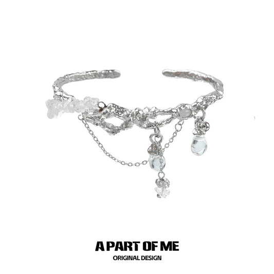 Wind Chime 18K Platinum Plating Crystal Glass Bangle