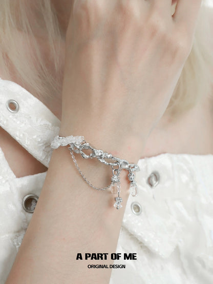 Wind Chime 18K Platinum Plating Crystal Glass Bangle
