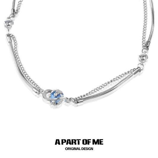 Mercury Collection 18K Platinum Plating Crystal Glass Chokers
