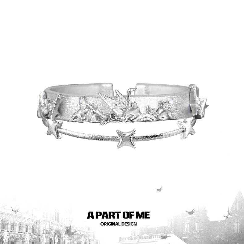 Corigami Era Leather Paper Crane Bracelet