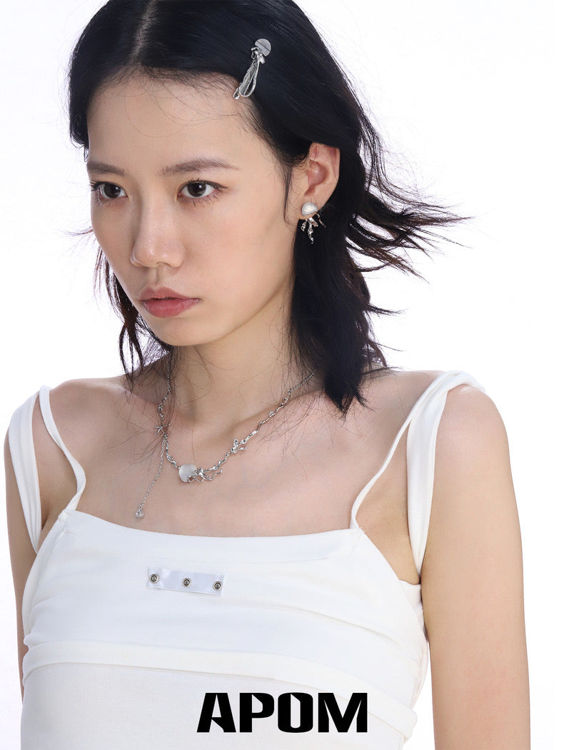 Jellyfish Bloom 18K Platinum Plating Hair Clips