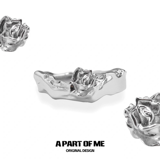 Rose S925 Sterling Silver Adjustable Ring