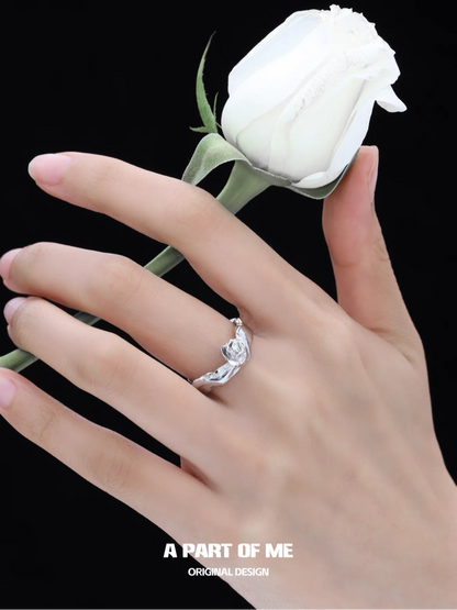 Rose S925 Sterling Silver Adjustable Ring
