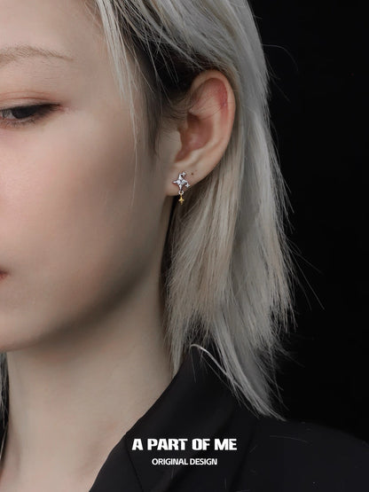 Golden Star S925 Sterling Silver Stud Earrings