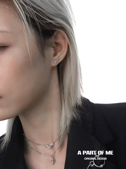 Little Faith S925 Sterling Silver Mini Cross Stud Earrings